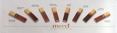 Merci European chocolate assortment on display, offering premium flavors for special occasions.