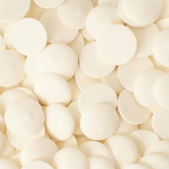 Merckens Super White wafers ready for dipping pretzels and cookies.