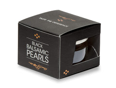 Messino Black Balsamic Pearls bottle highlights elegant garnish and flavor