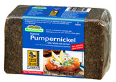 Mestemacher Pumpernickel Bread slice showing whole grains for fiber-rich snacking