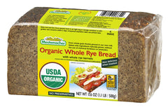 Mestemacher Whole Grain Bread sliced on board, great for open-faced sandwiches and snacking.