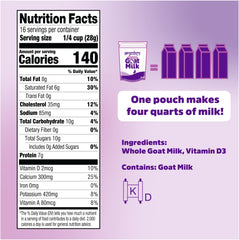 Meyenberg goat-milk powder 6pk packaging for easy pantry storage and portions