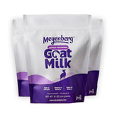 Meyenberg whole powdered goat milk three-pack front packaging shows premium quality