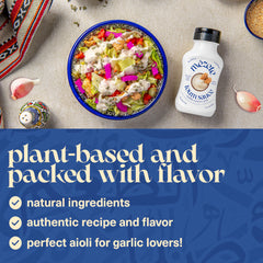 Mezete Toum ingredients label highlights preservative-free, plant-based ingredients