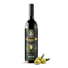 M.G. PAPPAS EVOO bottle front showing premium Greek olive oil for finishing