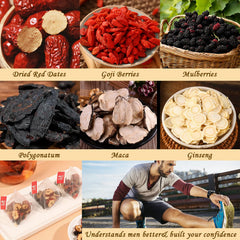 MIANQIONGFENG ginseng red date herbal tea ingredients displayed for rich flavor