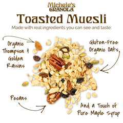 Michele's Granola 36oz resealable bag keeps freshness for busy mornings
