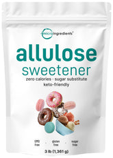 Micro Ingredients Allulose bottle pour showing zero calorie sweetness for beverages
