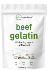 Micro Ingredients beef gelatin powder 1 lb pouch for cooking and baking
