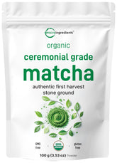 Micro Ingredients ceremonial grade matcha powder jar for daily traditional tea.