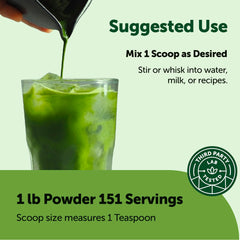 Micro Ingredients culinary grade matcha stirred into a smoothie bowl.