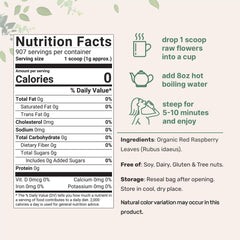 Close-up of Micro Ingredients cut and sifted raspberry leaf tea leaves ready for brewing