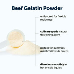 Micro Ingredients unflavored gelatin powder blends smoothly into sauces and desserts.