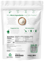 Micro Ingredients Goat Milk Powder texture close-up highlights smooth, creamy powder for mixing