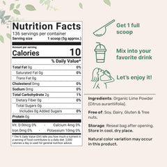 Micro Ingredients lime powder scoop illustrating convenient single-serving portions for smoothies