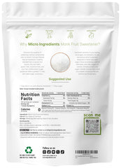 Two-pound Micro Ingredients monk fruit sweetener bag shows keto friendly zero calorie sweetness