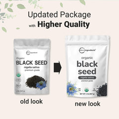 Micro Ingredients organic black cumin seeds in a roasting pan releasing aroma