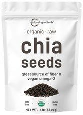 Micro Ingredients Organic Chia Seeds 4lb pouch ready for versatile recipes.