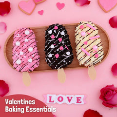 MIDDLE BUBBLE Valentines Sprinkles pink jimmies add delicate borders to cupcakes and cookies