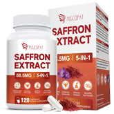 Migcopat saffron 5-in-1 mood bottle close-up showing the blend for daily emotional balance
