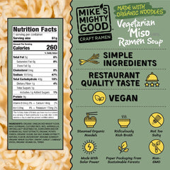 Mike's Mighty Good noodles closeup shows steamed, organic texture.