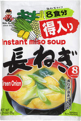 Miko brand green onion miso soup packaging showcasing convenient 8-pack for quick meals