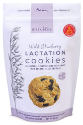MilkBliss Wild Blueberry cookies on plate showing delicious lactation-friendly snacks.