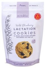 MilkBliss Wild Blueberry cookies on plate showing delicious lactation-friendly snacks.