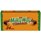 Milky Way All Caramel bar 24-pack, front view, ideal for on-the-go snacking.