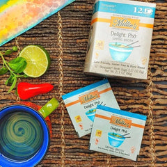 Millie's Sipping Broth ingredients reveal vegetables for a flavorful vegan base.