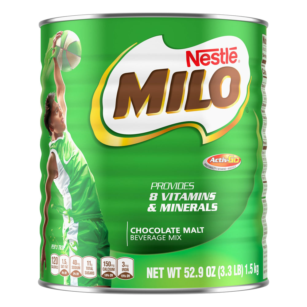 MILO chocolate malt beverage is poured into a glass for a wholesome breakfast