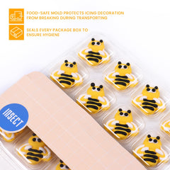 Milovin bee cake toppers 1inch close-up ideal for high-impact cake decorating.