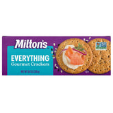Milton's Craft Bakers Everything Crackers front view; elegant cheese boards.