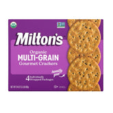 Milton's Craft Bakers Organic Multi-Grain Crackers pack shot for easy snacking.