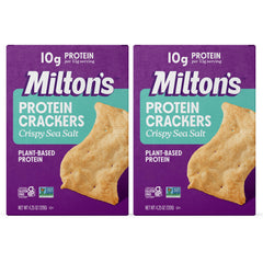 Milton's Craft Bakers Protein Crackers sea-salt crisp for a crunchy protein-rich snack.