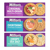 Milton's Original Multi-Grain crackers on a cheese board, ideal for gourmet entertaining.