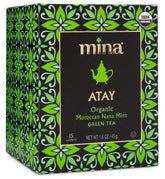 Mina Atay Moroccan Nana Mint tea packaging for a convenient daily ritual.