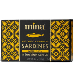 Mina Sardines hand-packed can preserves delicate texture and flavor.
