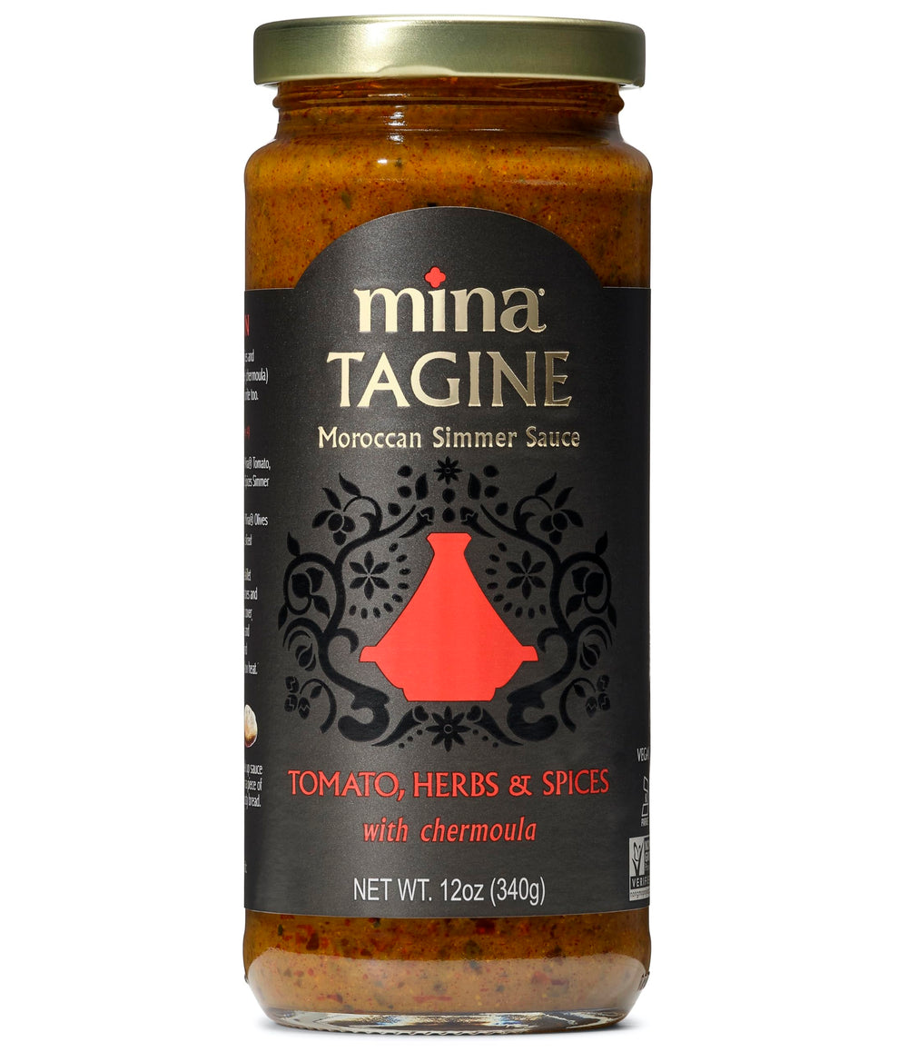 Mina Tagine Fish simmer sauce bottle ready for seafood stews.