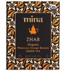 Mina Zhar sencha green tea cup with steam showcasing refreshing aroma