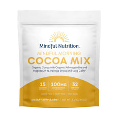 Mindful Morning hot chocolate pack-jar shows rich, dairy-free cacao for a comforting ritual.