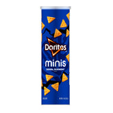 Minis Doritos Cool Ranch canister is a portable snack for travel.