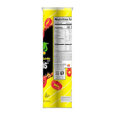 Minis Funyuns Flamin' Hot mini canister top view, resealing for freshness
