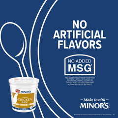 MINOR'S Chicken Base scoop in bowl shows convenient paste for gravies and sauces.