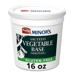 MINOR'S Sauteed Vegetable Base Mirepoix bottle pour adds rich depth to soups