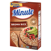 Minute Brown Rice box microwave-ready for quick meals.