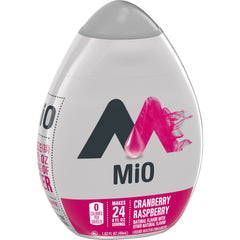 Mio Cranberry Raspberry bottle label highlighting natural flavors