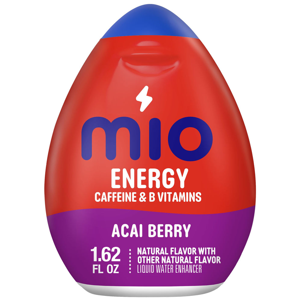 Mio Energy Acai Berry bottle for on-the-go hydration with caffeine boost.