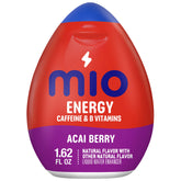 Mio Energy Acai Berry bottle for on-the-go hydration with caffeine boost.