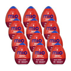 Mio Energy black cherry bottle with a drop for a quick caffeine lift.